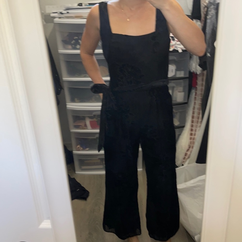 Black velvet jumpsuit